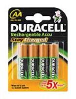 DURACEL RECHARGEABLE AA BATTERY  ( 4 per pack )