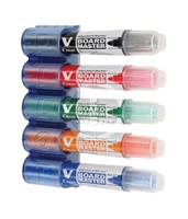Pilot WyteBoard VBoard Master Whiteboard Markers ( wallet of 5 with magnetic holder