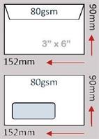 Envelope ( 90 x 152 ) Window & No Window Gummed Only