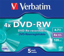 Verbatim DVD-RW  ( 5 per box ) Printable Surface