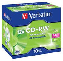 Verbatim CD-RW  ( 10 per box ) Printable Surface